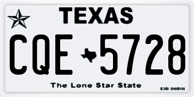 TX license plate CQE5728