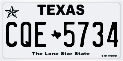 TX license plate CQE5734