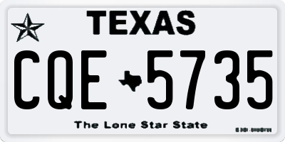 TX license plate CQE5735