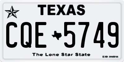 TX license plate CQE5749
