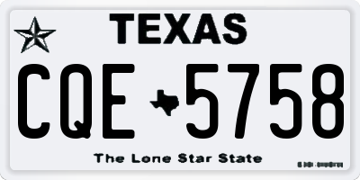 TX license plate CQE5758