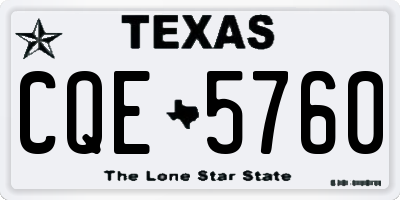 TX license plate CQE5760
