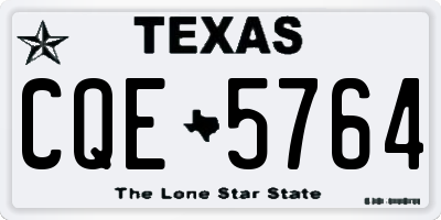 TX license plate CQE5764