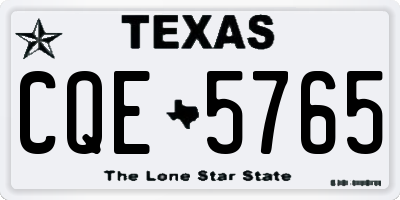 TX license plate CQE5765