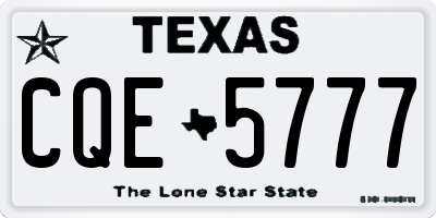 TX license plate CQE5777
