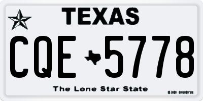 TX license plate CQE5778