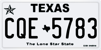 TX license plate CQE5783