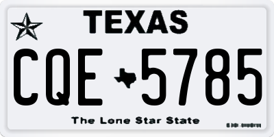 TX license plate CQE5785