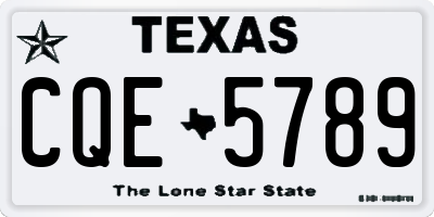 TX license plate CQE5789