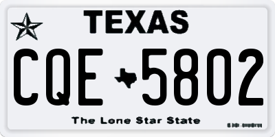 TX license plate CQE5802