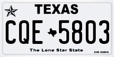 TX license plate CQE5803
