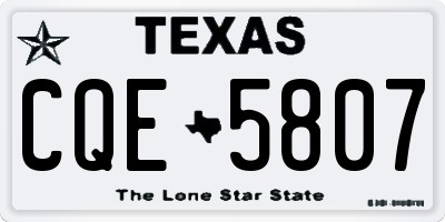 TX license plate CQE5807