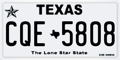 TX license plate CQE5808