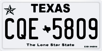 TX license plate CQE5809