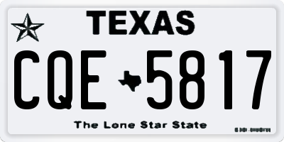 TX license plate CQE5817
