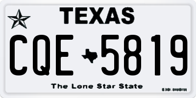 TX license plate CQE5819