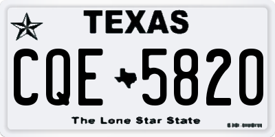TX license plate CQE5820