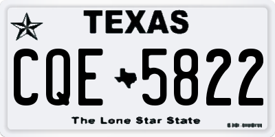 TX license plate CQE5822