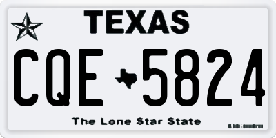 TX license plate CQE5824