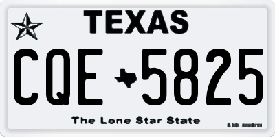 TX license plate CQE5825