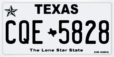 TX license plate CQE5828