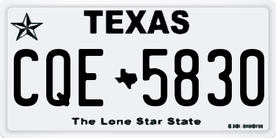 TX license plate CQE5830