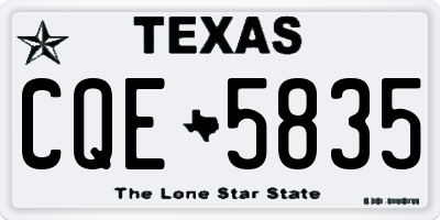 TX license plate CQE5835