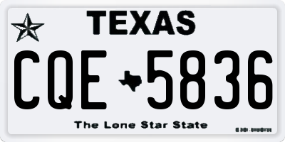 TX license plate CQE5836
