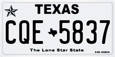 TX license plate CQE5837