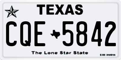 TX license plate CQE5842