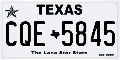 TX license plate CQE5845