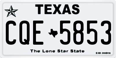 TX license plate CQE5853