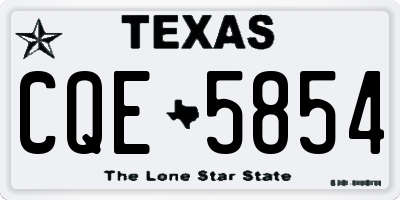 TX license plate CQE5854