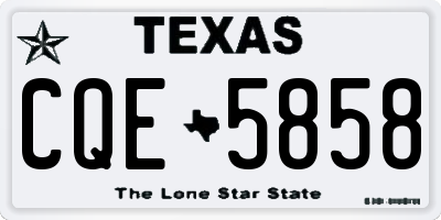 TX license plate CQE5858