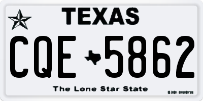 TX license plate CQE5862