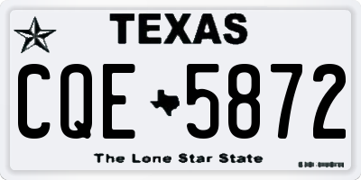 TX license plate CQE5872