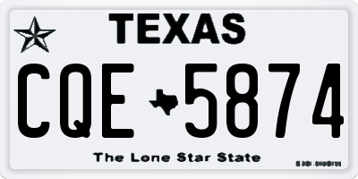 TX license plate CQE5874