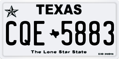 TX license plate CQE5883