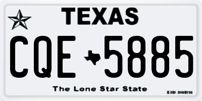 TX license plate CQE5885