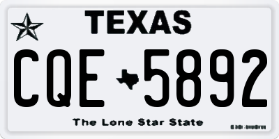 TX license plate CQE5892