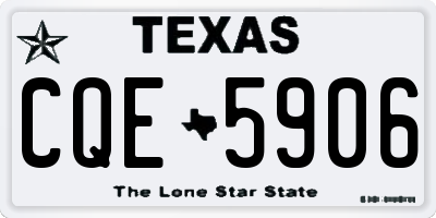 TX license plate CQE5906