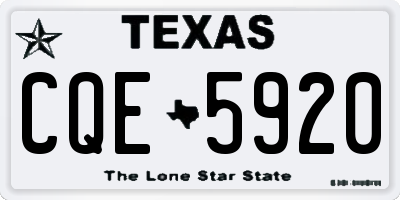 TX license plate CQE5920