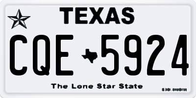 TX license plate CQE5924