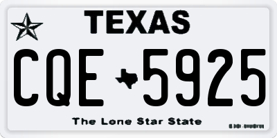 TX license plate CQE5925