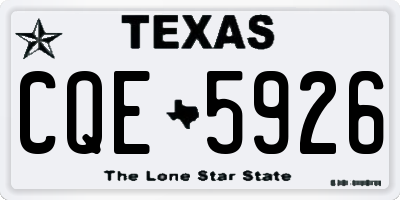 TX license plate CQE5926