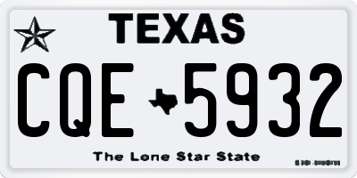 TX license plate CQE5932