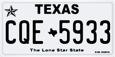 TX license plate CQE5933