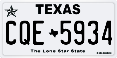 TX license plate CQE5934