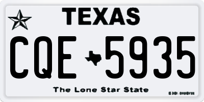 TX license plate CQE5935