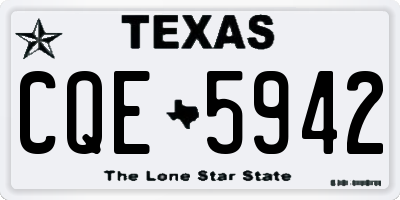 TX license plate CQE5942